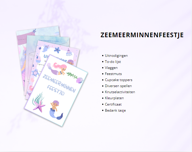 Zeemeerminnen feestje mockup